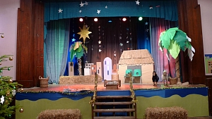 Nativity school play location set dress