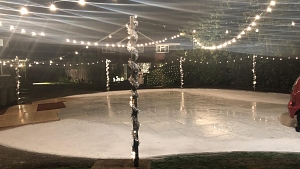 Exterior ice rink build